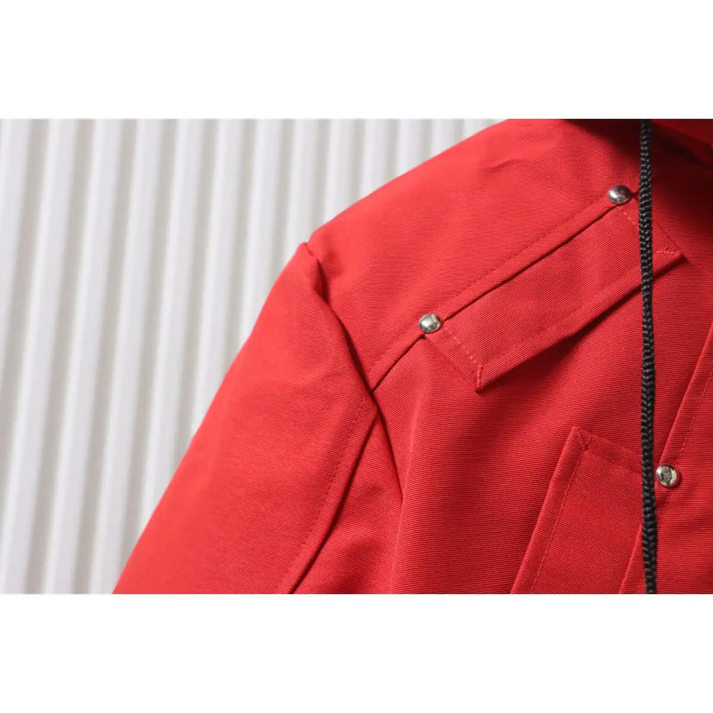 Moose Knuckles Cloud Bomber Red Jacket with Detachable Hood and Shearling Trim In Milkyway – MKC027