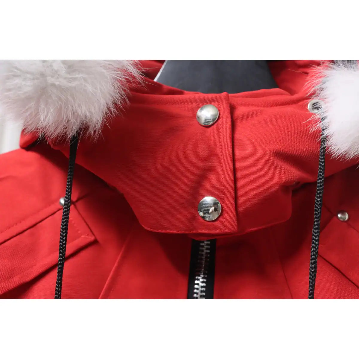 Moose Knuckles Cloud Bomber Red Jacket with Detachable Hood and Shearling Trim In Milkyway – MKC027