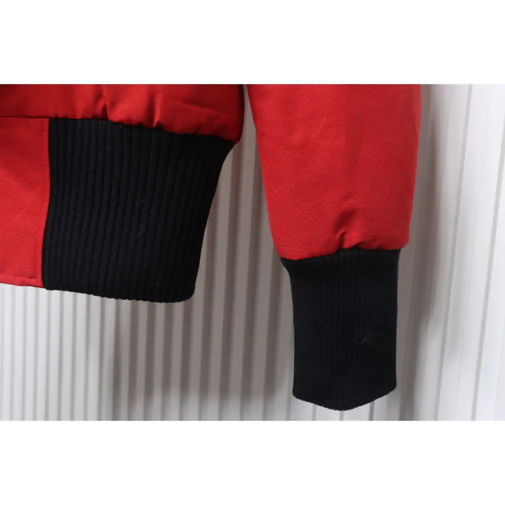 Moose Knuckles Cloud Bomber Red Jacket with Detachable Hood and Shearling Trim In Milkyway – MKC027