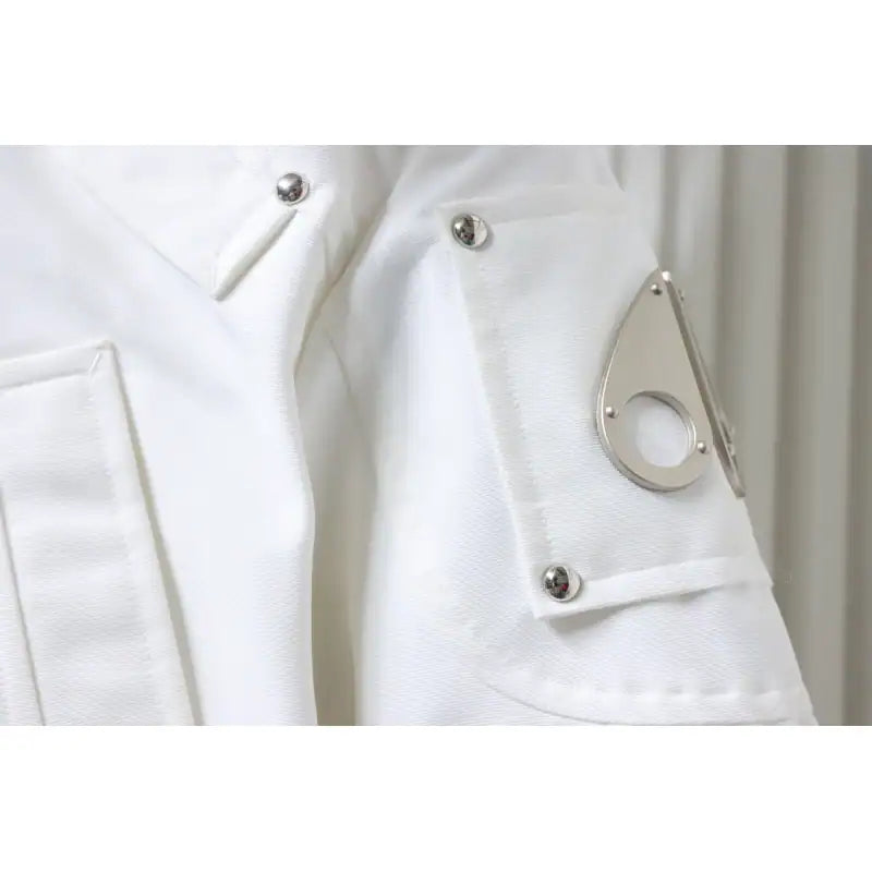 Moose Knuckles Cloud Bomber White Jacket with Detachable Hood and Shearling Trim In Milkyway – MKC028