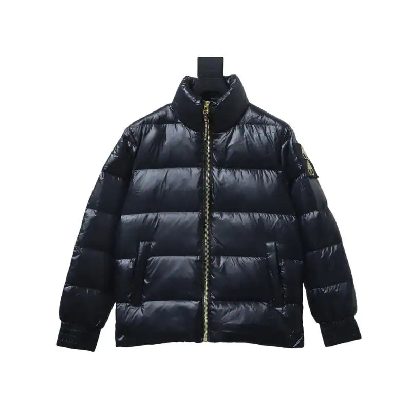 Moose Knuckles Gold Scissors Stand Collar Large Plaid Black Down Jacket – MKC019