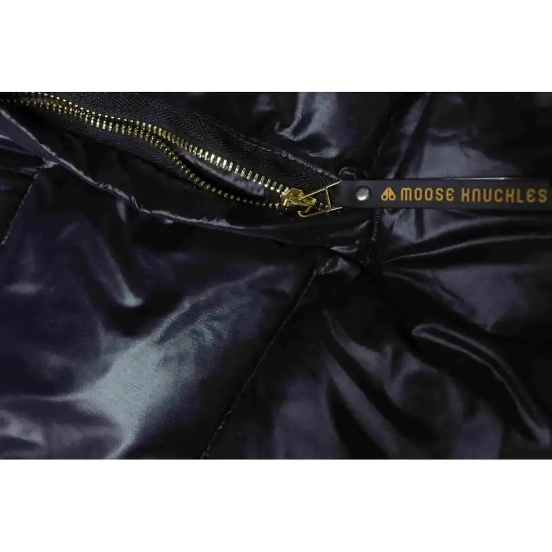 Moose Knuckles Gold Scissors Stand Collar Large Plaid Black Down Jacket – MKC019