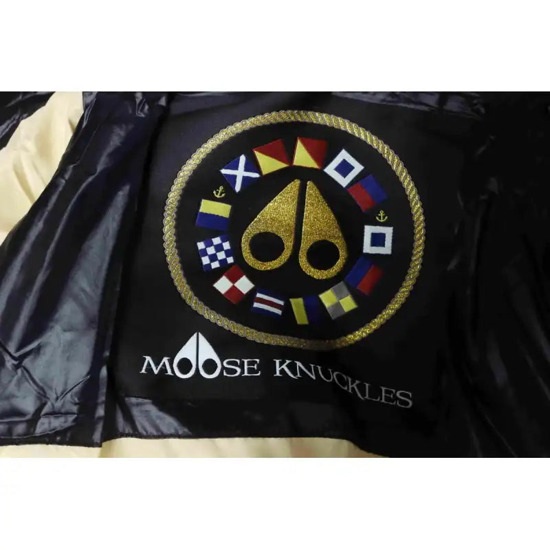 Moose Knuckles Gold Scissors Stand Collar Large Plaid Black Down Jacket – MKC019