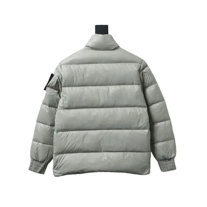Moose Knuckles Gold Scissors Stand Collar Large Plaid Gray Down Jacket – MKC020