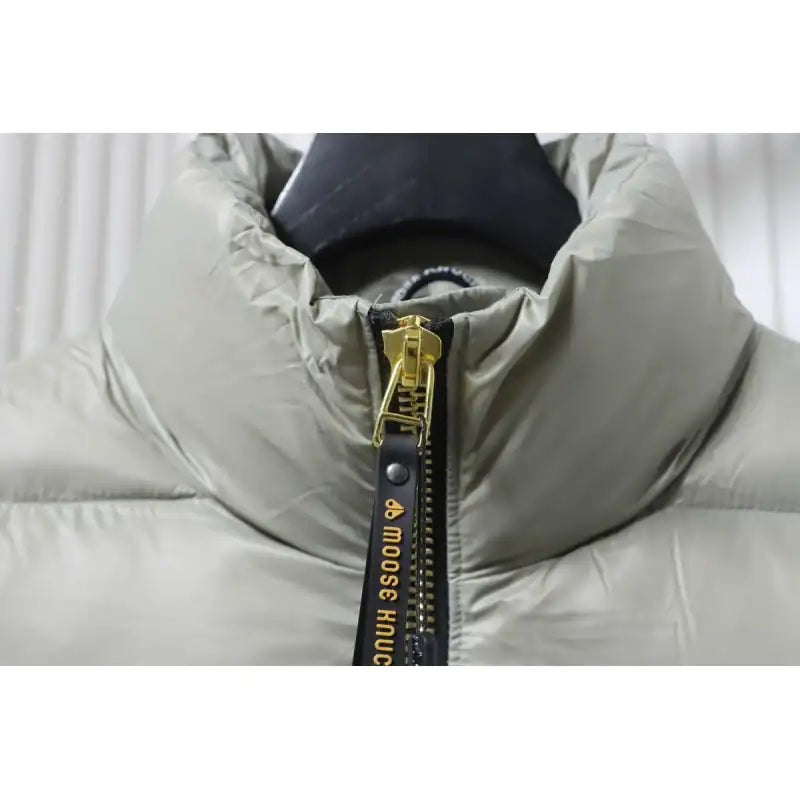 Moose Knuckles Gold Scissors Stand Collar Large Plaid Gray Down Jacket – MKC020