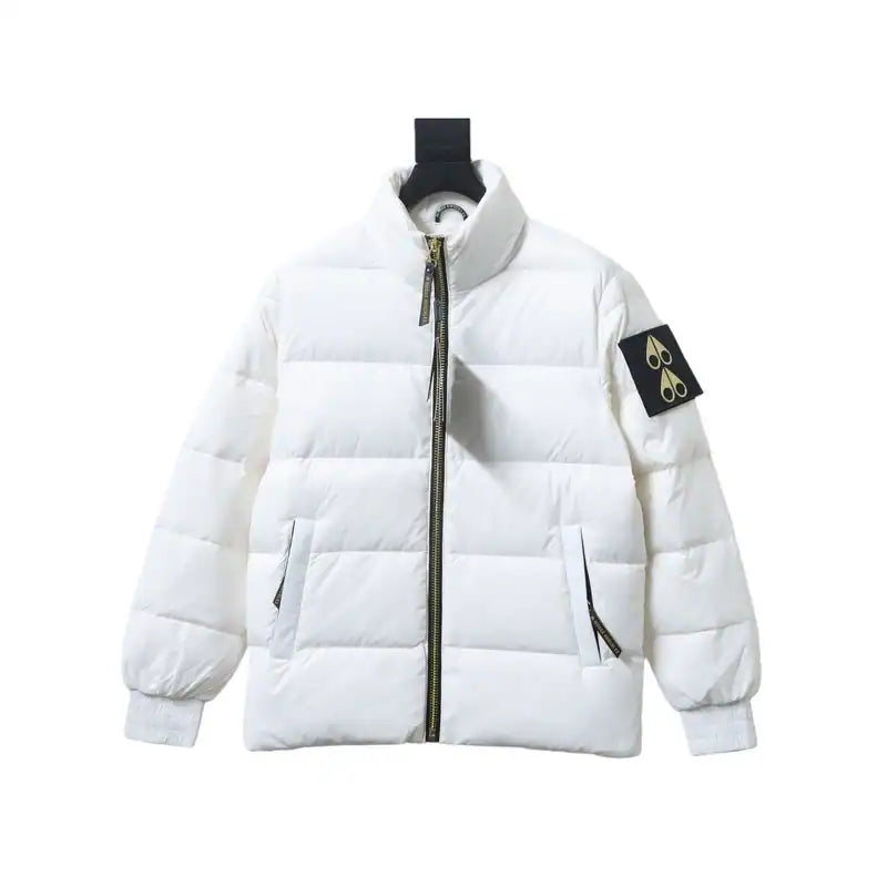 Moose Knuckles Gold Scissors Stand Collar Large Plaid White Down Jacket – MKC026