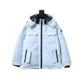 Moose Knuckles Multi-pocket Hooded Blue Down Jacket – MKC012