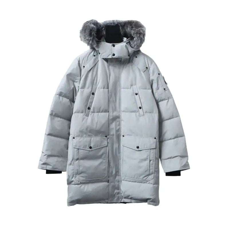 Moose Knuckles Onyx Shearling Big Rider Down Jacket Gray – MKC023