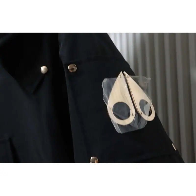 Moose Knuckles Original Ballistic Bomber Jacket Gold Scissors Black Fur – MKC002