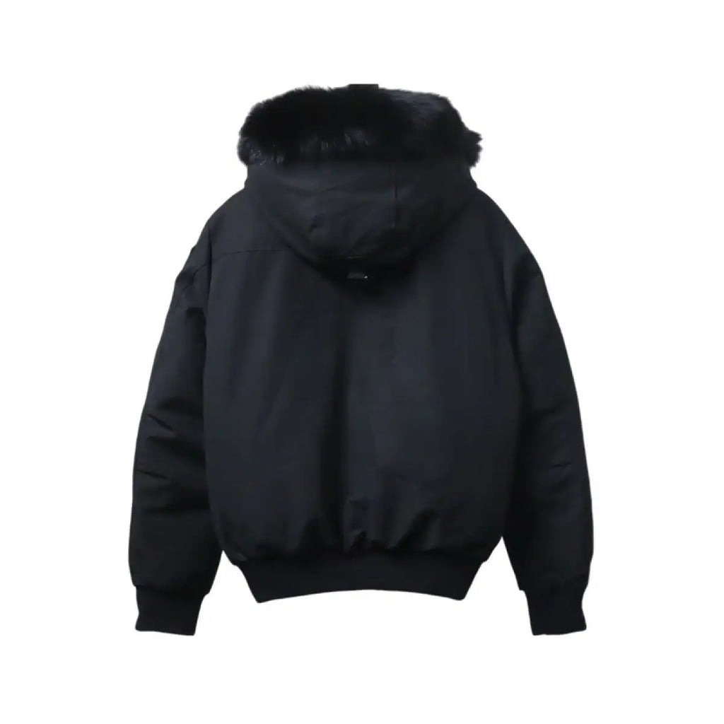 Moose Knuckles Original Ballistic Bomber Jacket Gold Scissors Black Fur – MKC002