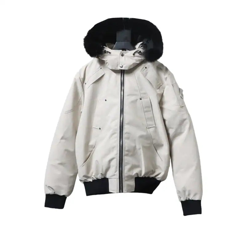 Moose Knuckles Original Ballistic Bomber Rice White Jacket – MKC036