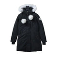 Moose knuckles Women’s Stirling Parka Zip-Up White Fur Jacket Black – MKC031