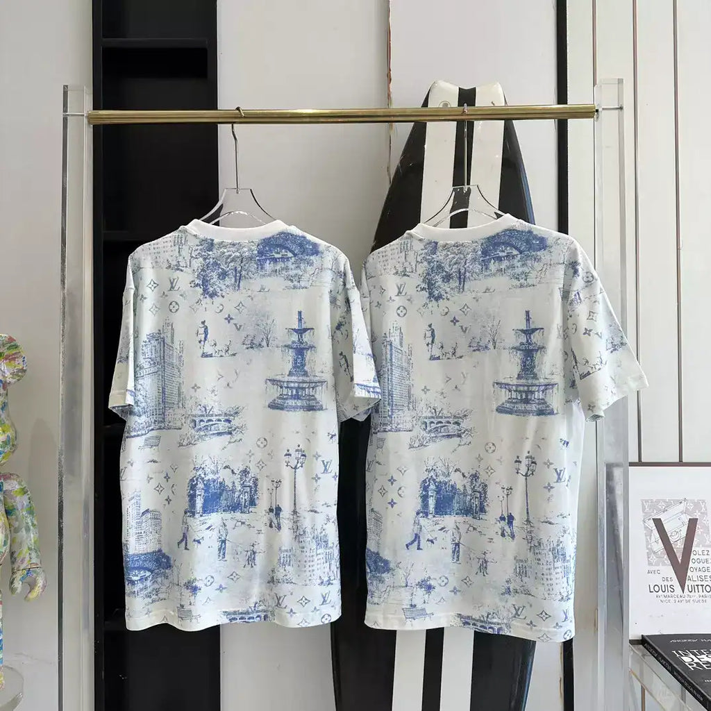 PRINTED COTTON PIQUE T-SHIRT – LVTS133