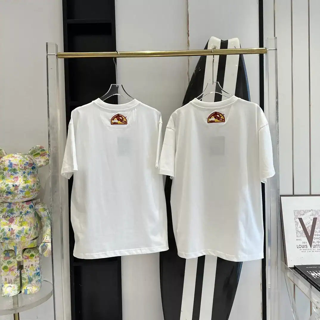 PRINTED COTTON T-SHIRT IN WHITE – LVTS132
