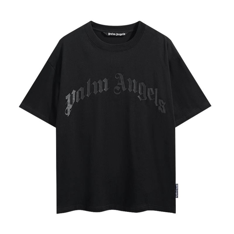 Palm Angels Black Curved Logo Oversize T-Shirt – PAS088