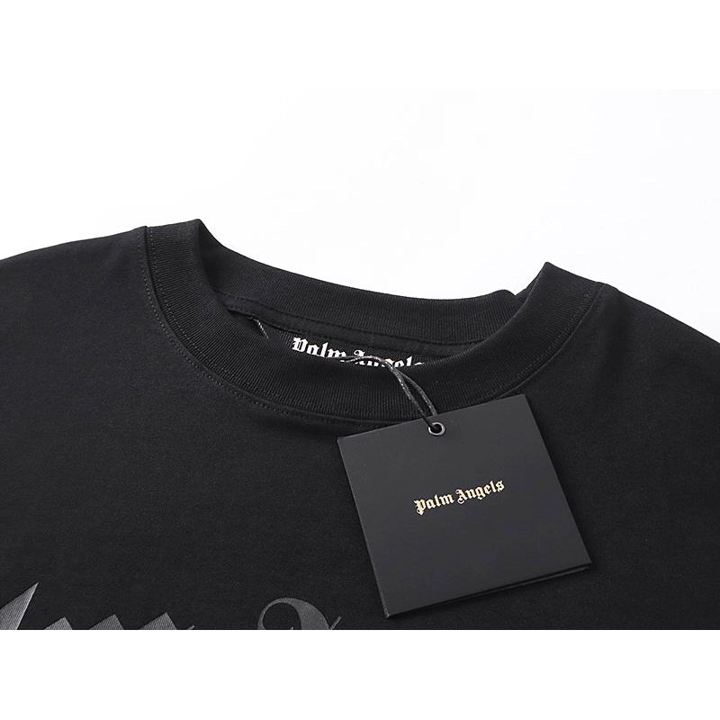Palm Angels Black Curved Logo Oversize T-Shirt – PAS088