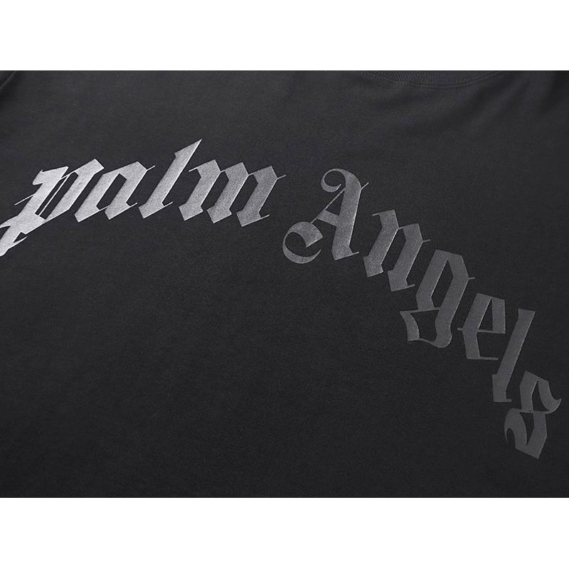 Palm Angels Black Curved Logo Oversize T-Shirt – PAS088