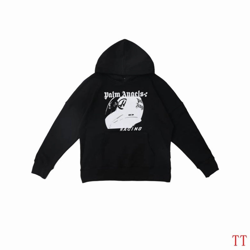 Palm Angels Racing Helmet Print Hoodie Black – PAH008