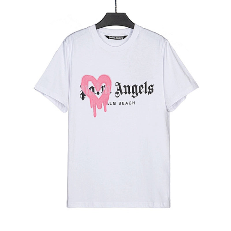 Palm Angels St Barth Heart Sprayed Logo T-Shirt – PAS032