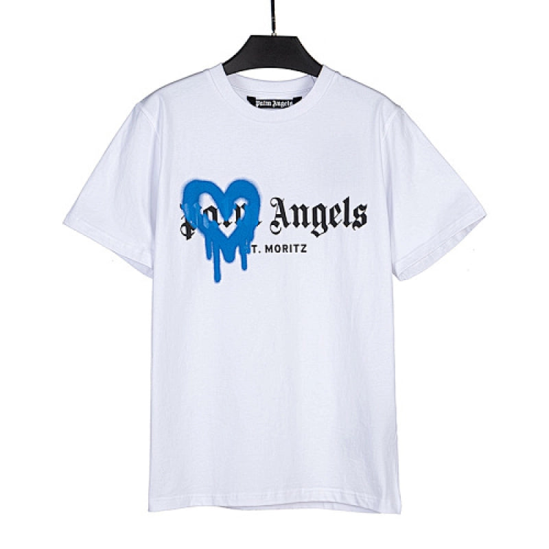 Palm Angels St Barth Heart Sprayed Logo T-Shirt – PAS034