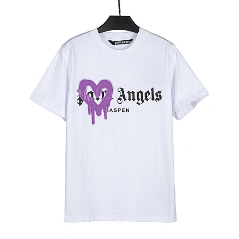 Palm Angels St Barth Heart Sprayed Logo T-Shirt – PAS035