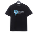 Palm Angels T-shirt Blue Heart Spray Paint Print Black – PAS097