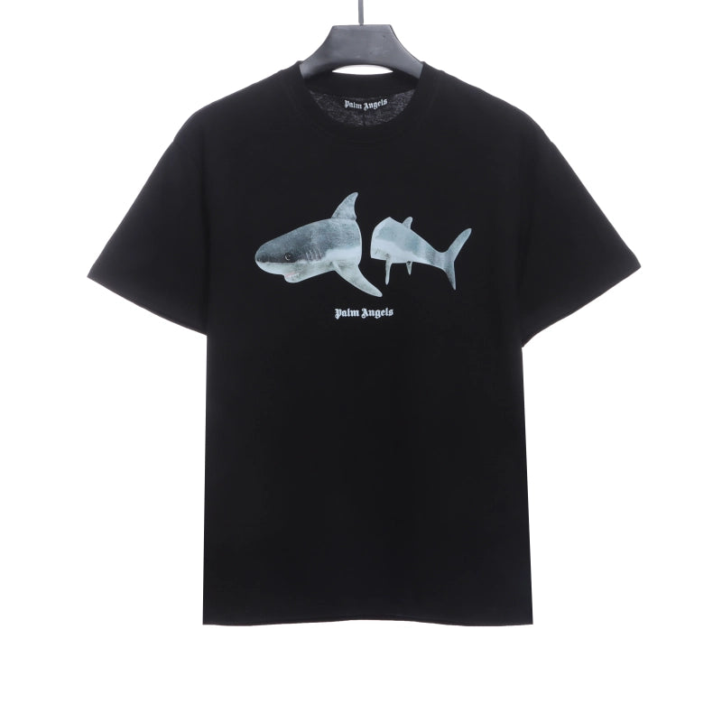 Palm Angels T-shirt Broken Tail Shark Print Black – PAS098