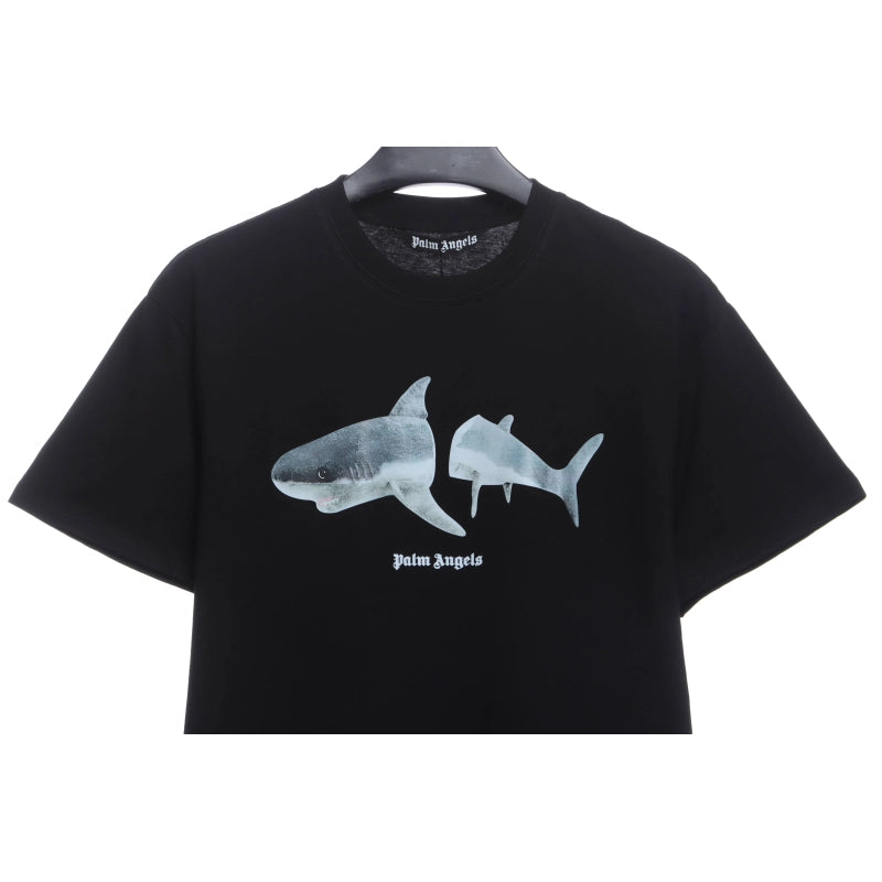 Palm Angels T-shirt Broken Tail Shark Print Black – PAS098