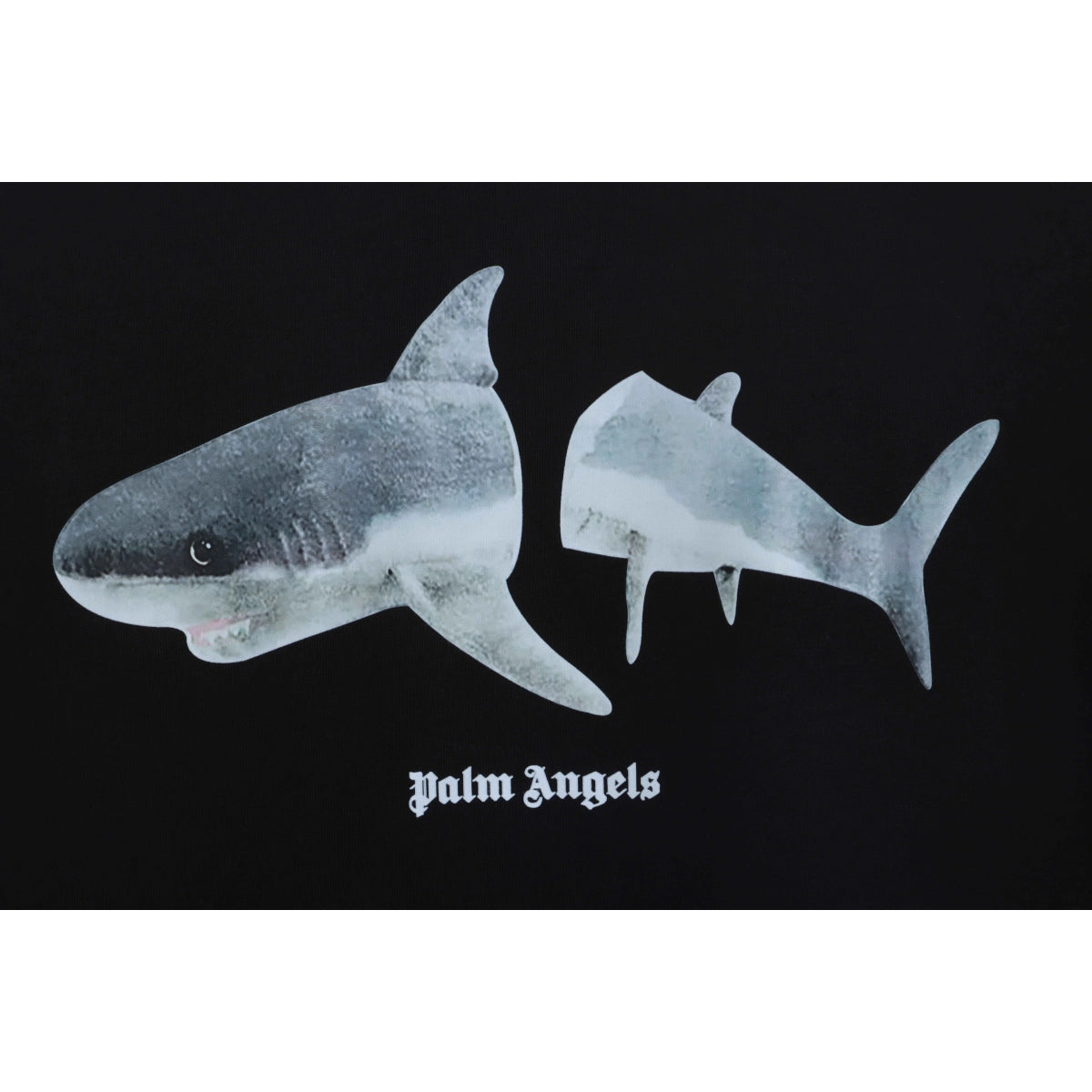 Palm Angels T-shirt Broken Tail Shark Print Black – PAS098