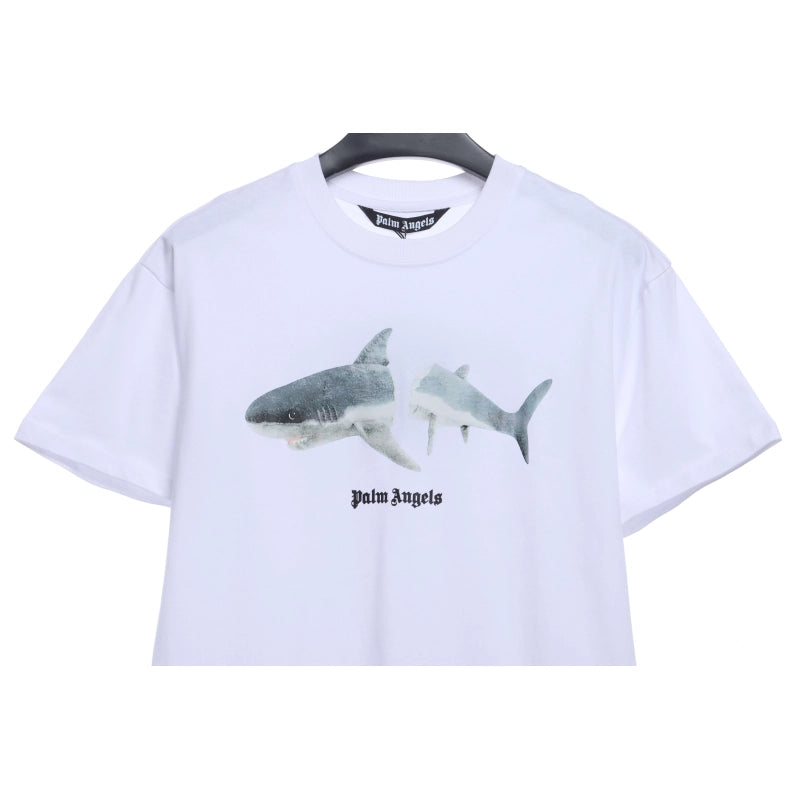 Palm Angels T-shirt Broken Tail Shark Print White – PAS099