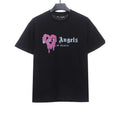Palm Angels T-shirt Pink Heart Spray Paint Print Black – PAS096