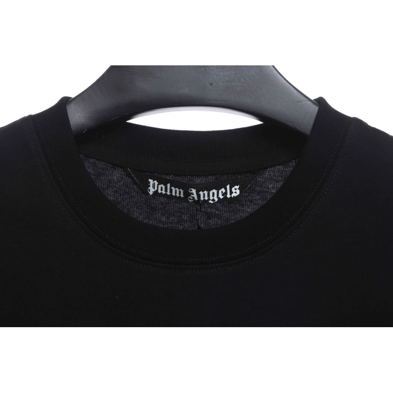 Palm Angels T-shirt Pink Heart Spray Paint Print Black – PAS096