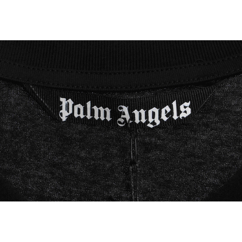 Palm Angels T-shirt Pink Heart Spray Paint Print Black – PAS096