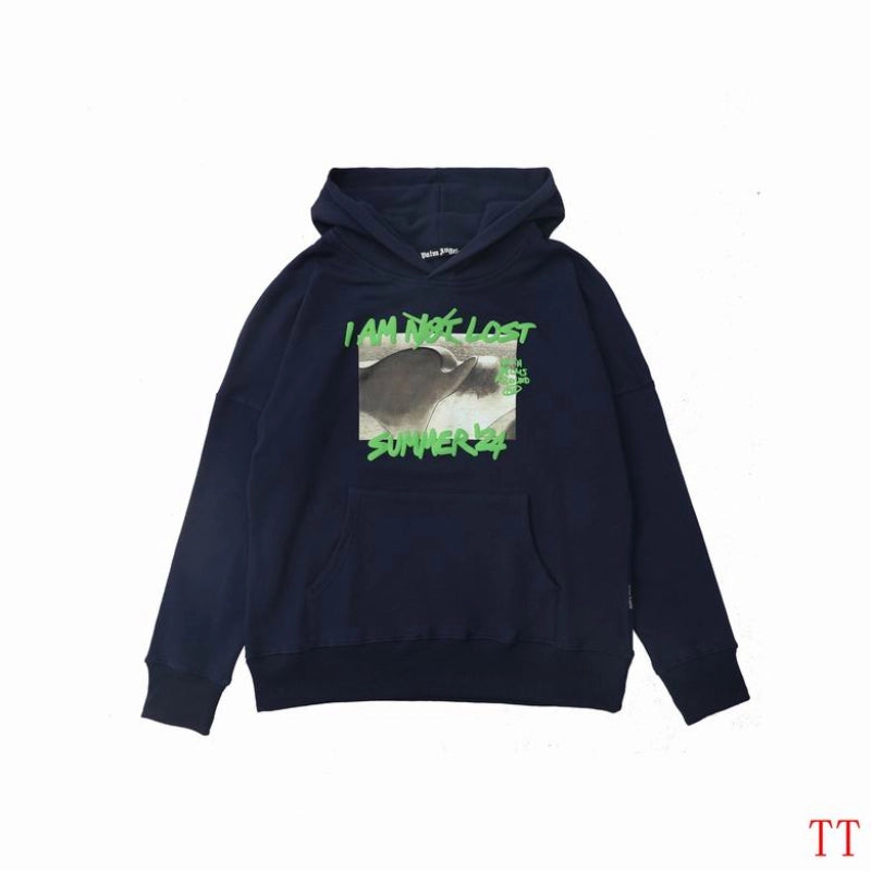 Palm Angels l Am Lost Hoodie Navy Blue/Green Fluo – PAH007