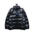 Prada 21fw Classic Triangle Logo Detachable Down Jacket Black – PC014