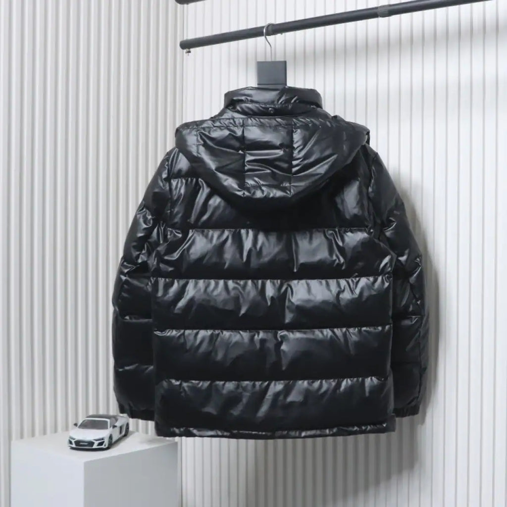 Prada 21fw Classic Triangle Logo Detachable Down Jacket Black – PC014