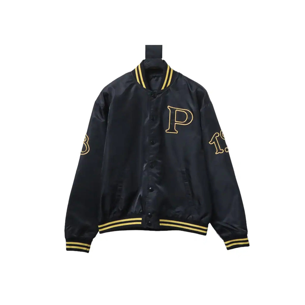 Prada Grained Canvas Padded Baseball Jacket Black – PC007