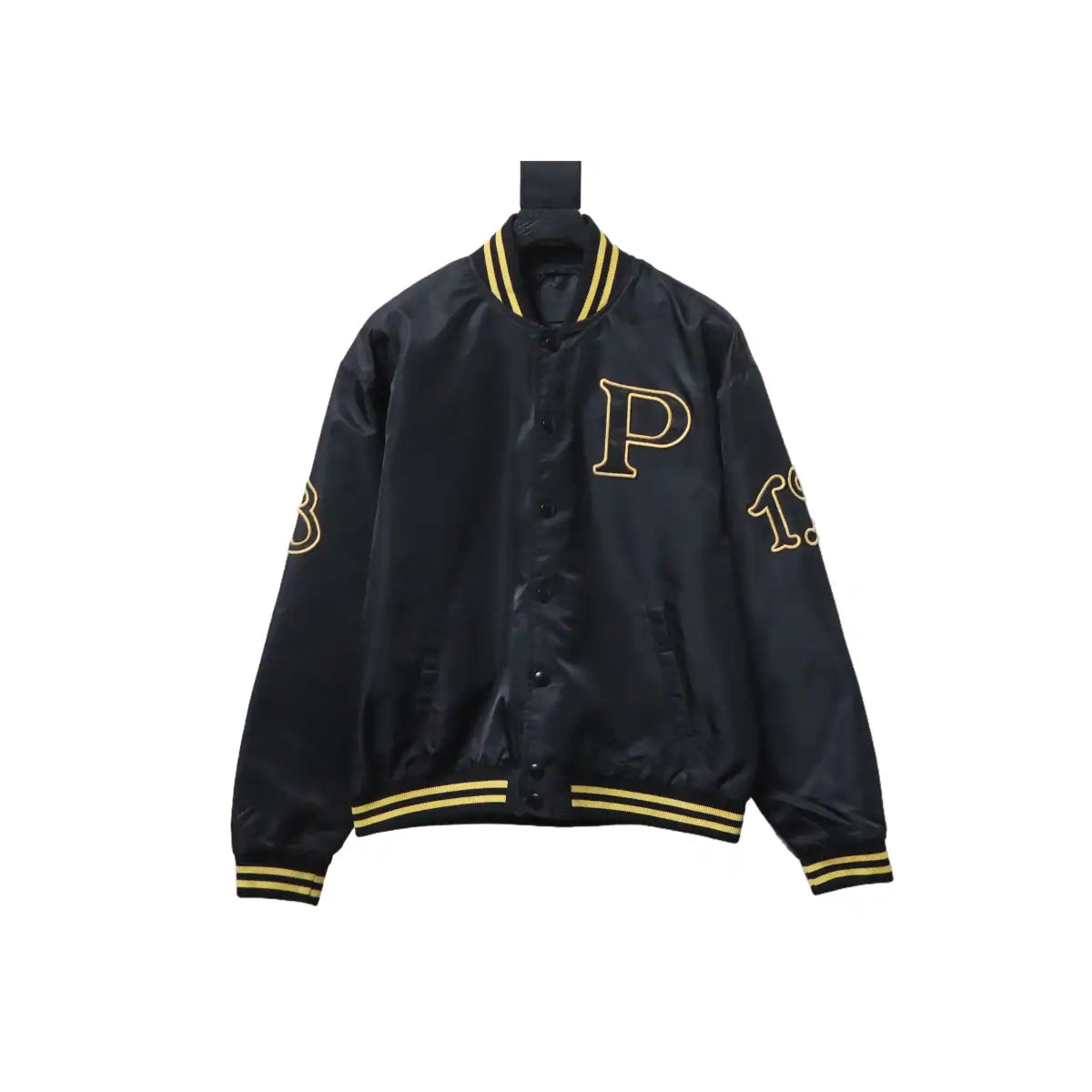 Prada Grained Canvas Padded Baseball Jacket Black – PC007