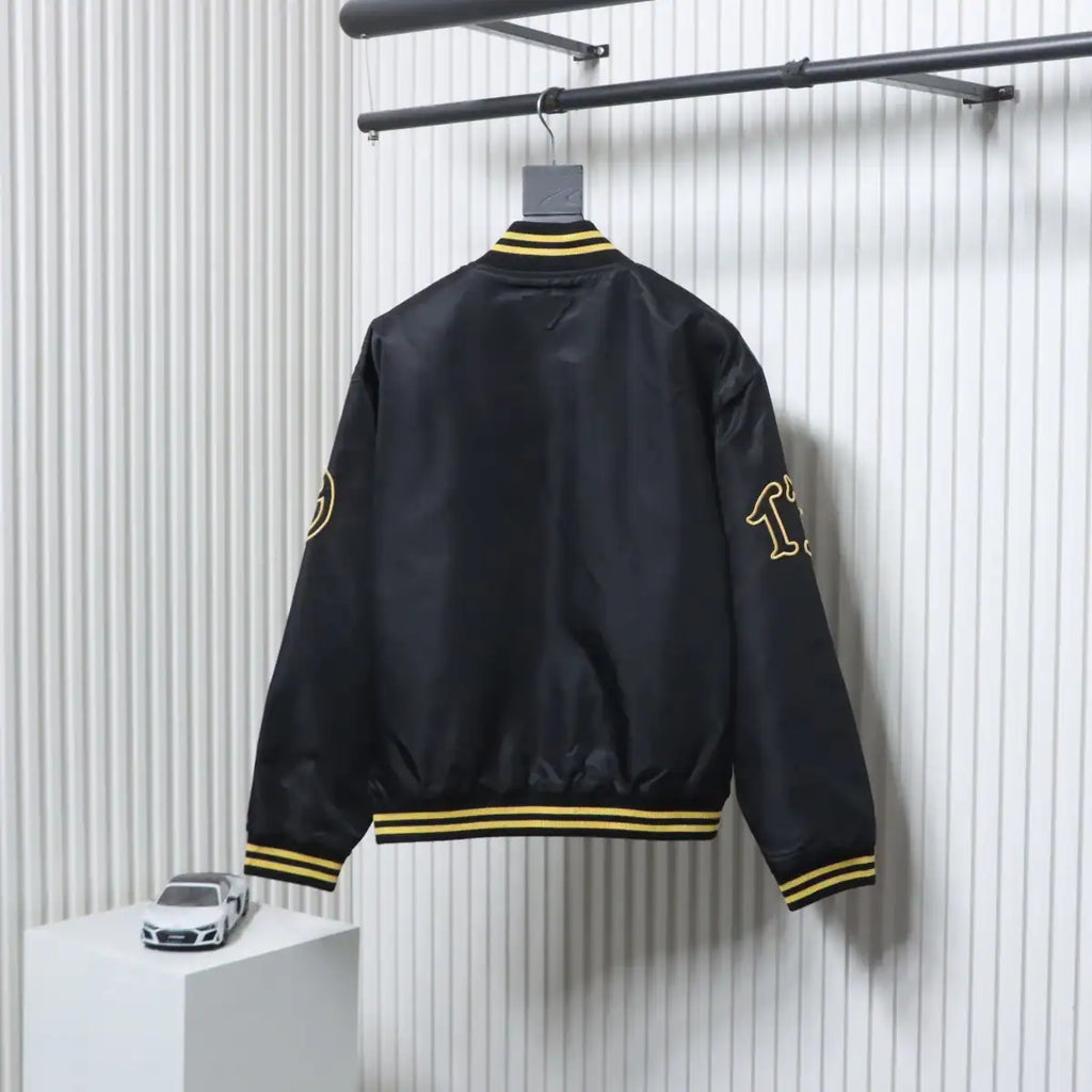 Prada Grained Canvas Padded Baseball Jacket Black – PC007