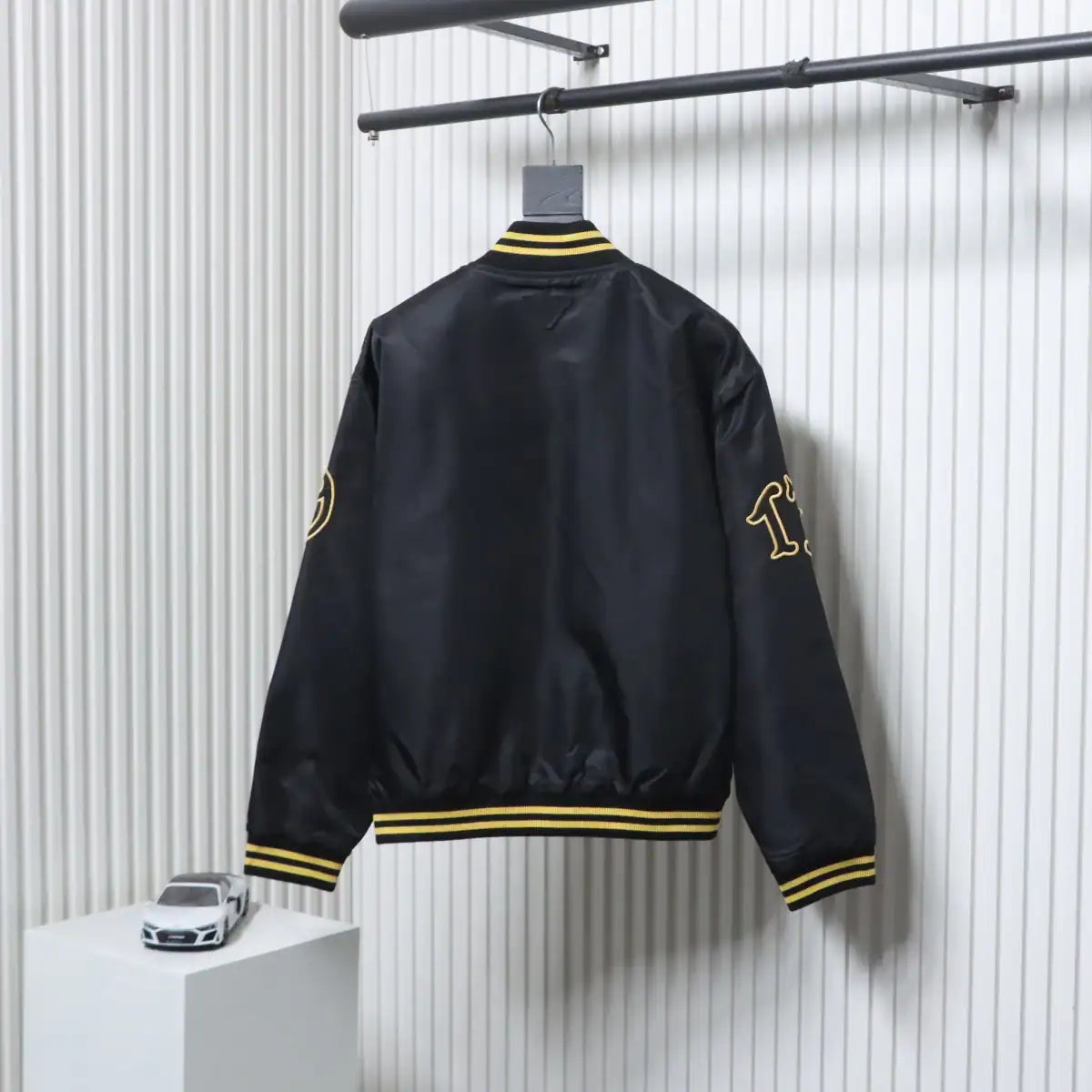 Prada Grained Canvas Padded Baseball Jacket Black – PC007