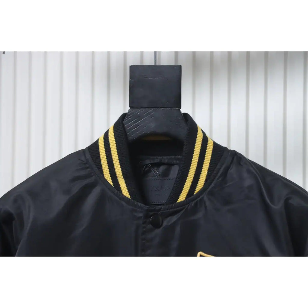 Prada Grained Canvas Padded Baseball Jacket Black – PC007