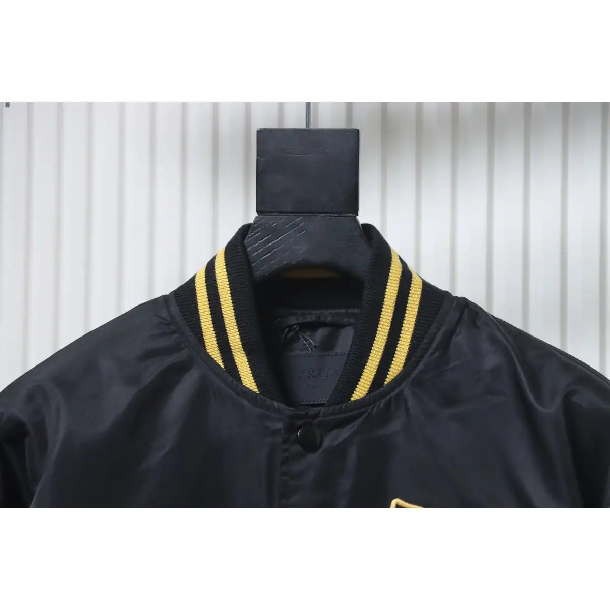 Prada Grained Canvas Padded Baseball Jacket Black – PC007