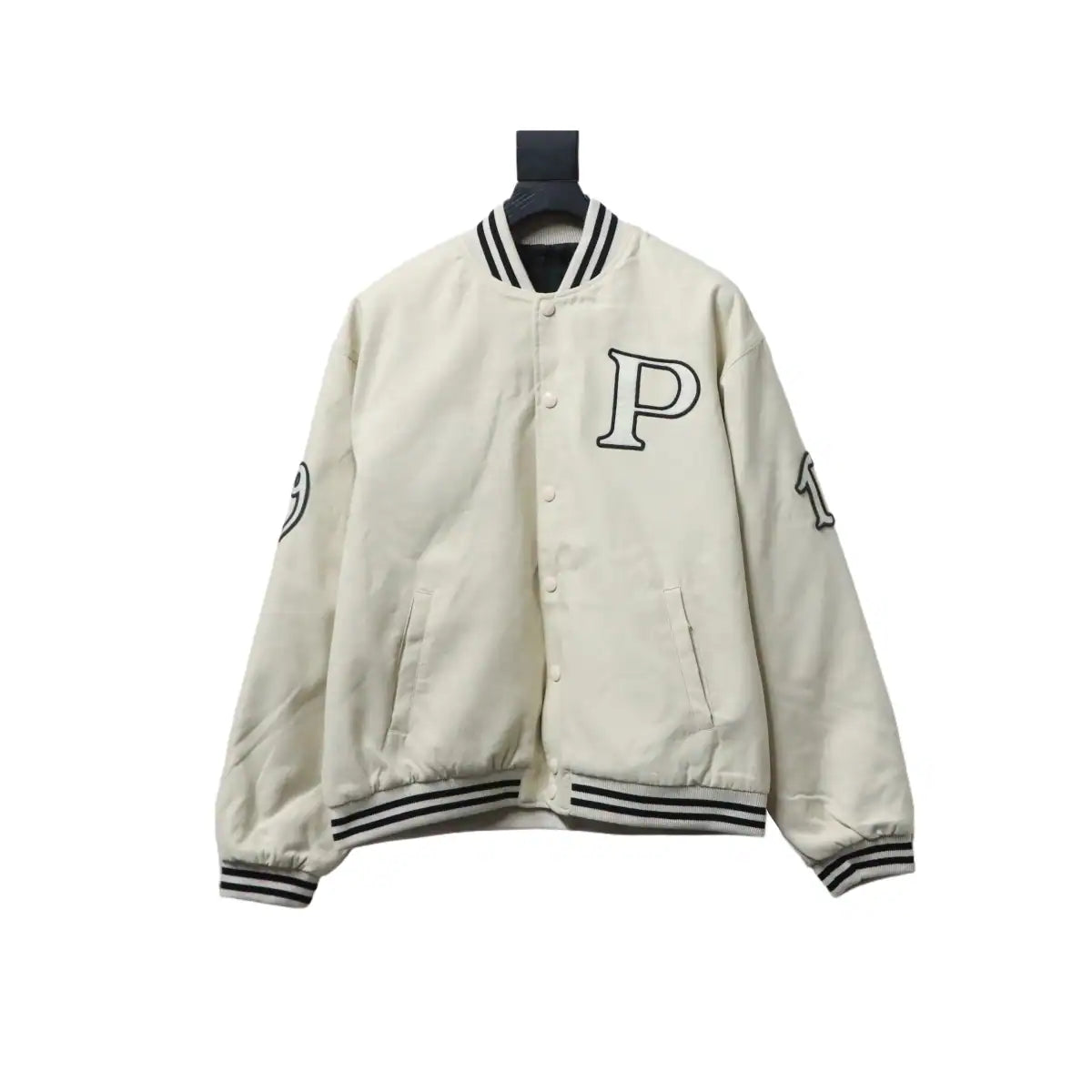 Prada Grained Canvas Padded Baseball Jacket White – PC006