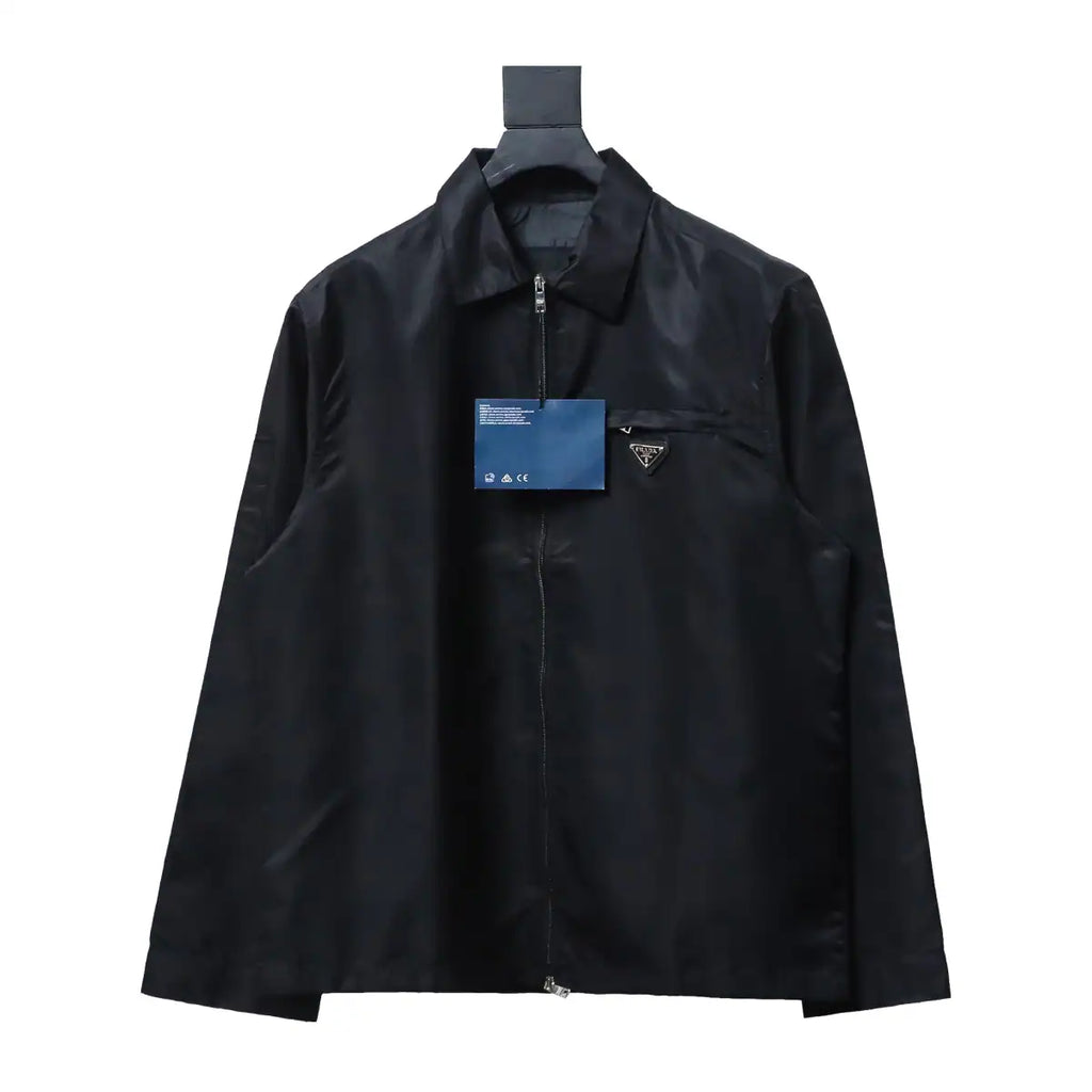 Prada Recycled Nylon Gabardine Shirt Functional Jacket Black – PC004
