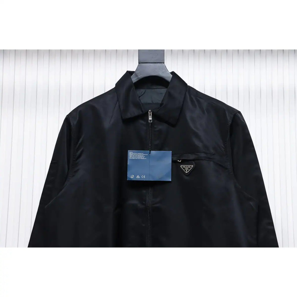 Prada Recycled Nylon Gabardine Shirt Functional Jacket Black – PC004