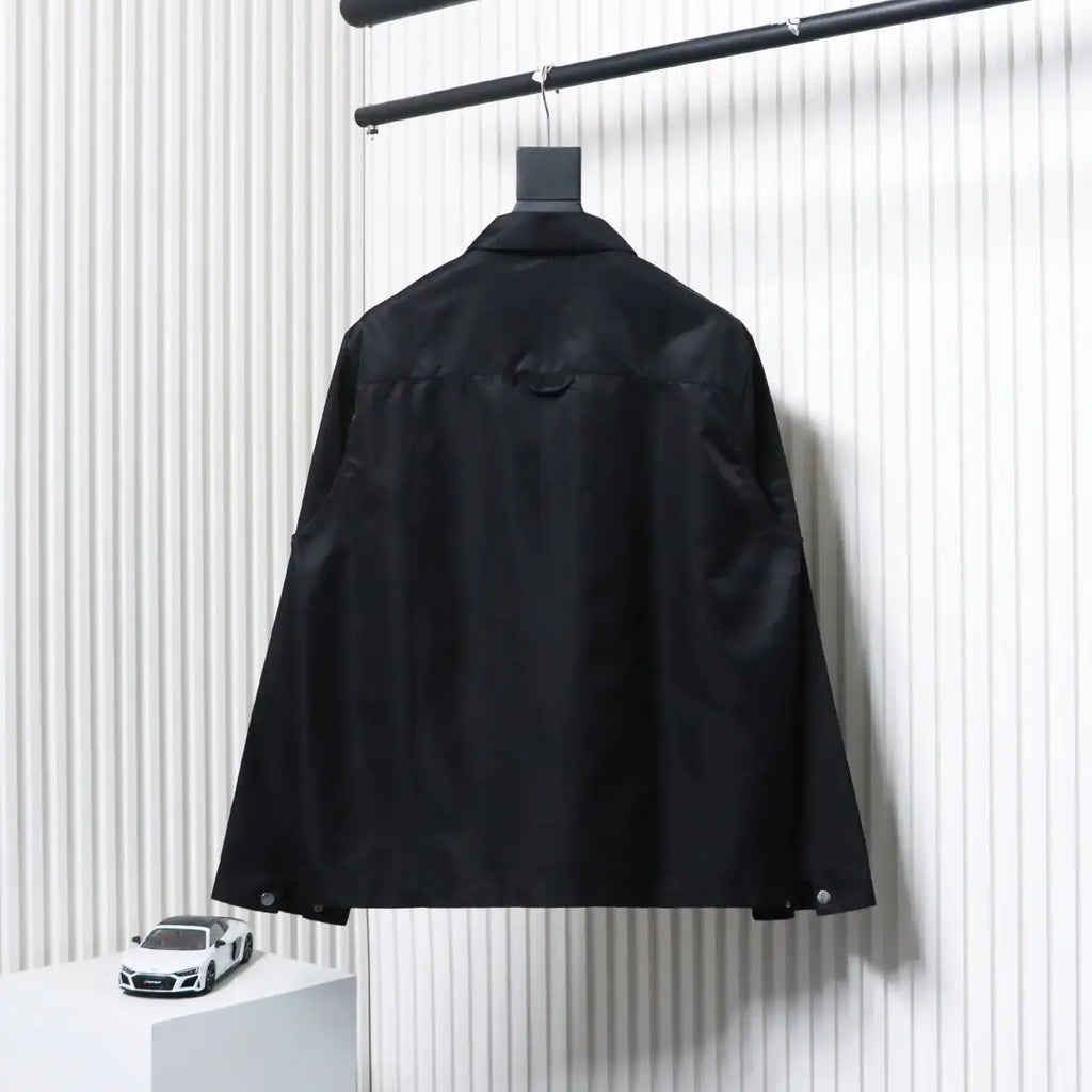 Prada Recycled Nylon Gabardine Shirt Functional Jacket Black – PC004