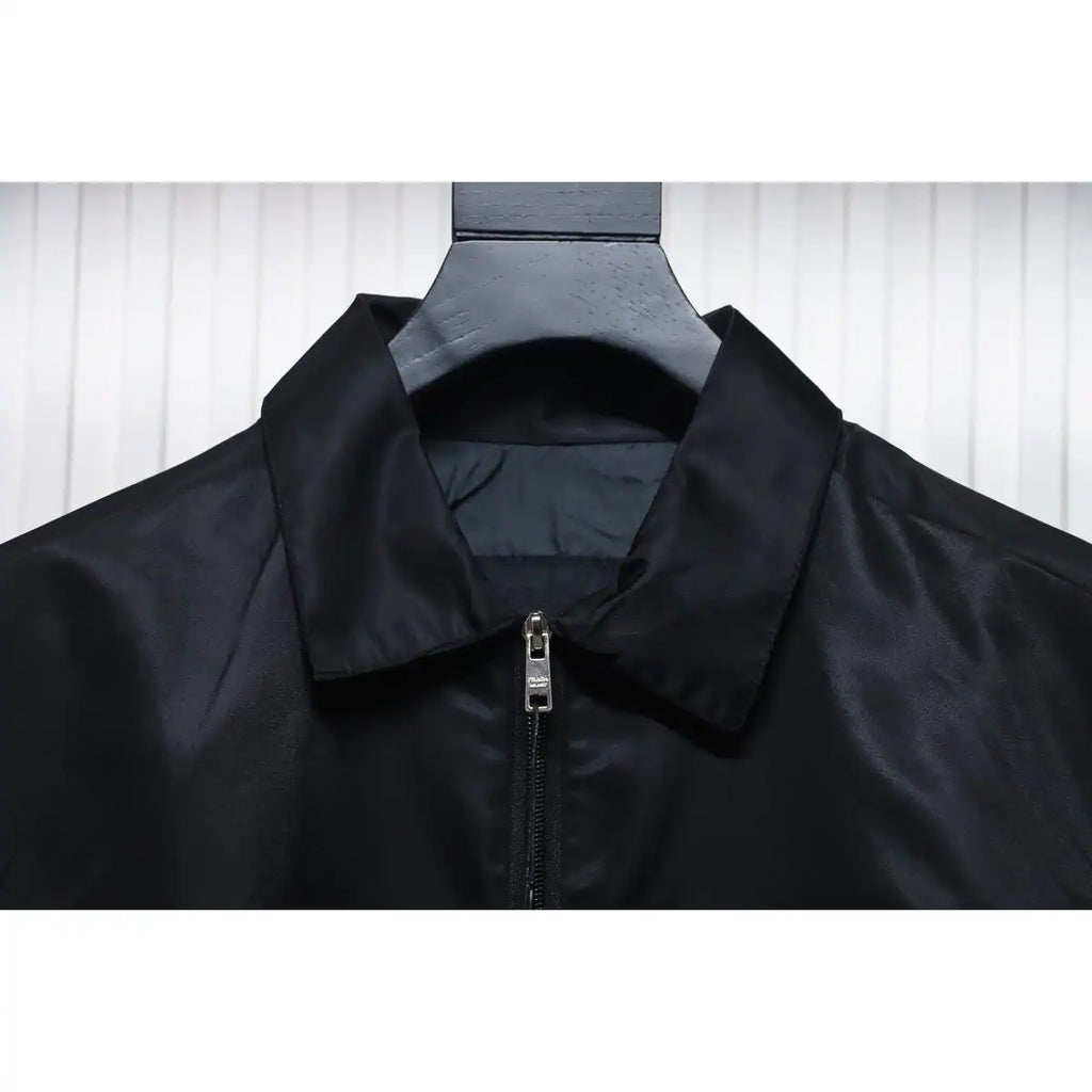 Prada Recycled Nylon Gabardine Shirt Functional Jacket Black – PC004