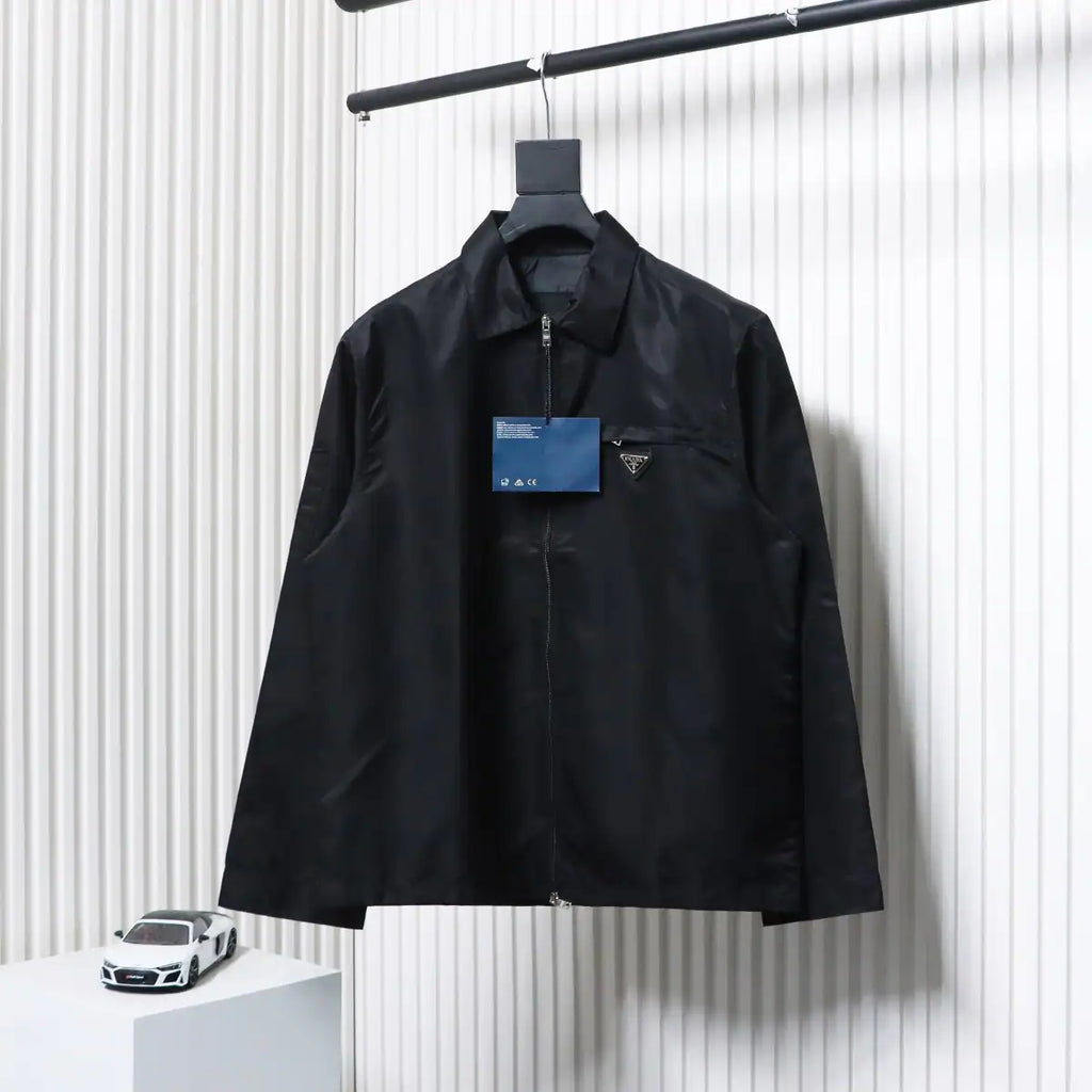 Prada Recycled Nylon Gabardine Shirt Functional Jacket Black – PC004