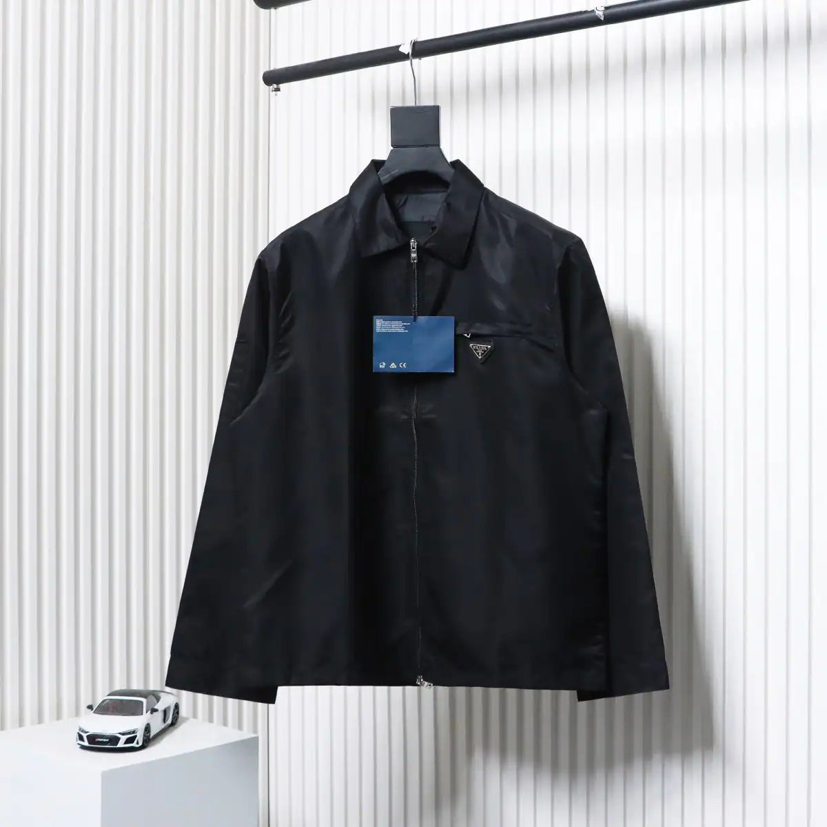 Prada Recycled Nylon Gabardine Shirt Functional Jacket Black – PC004