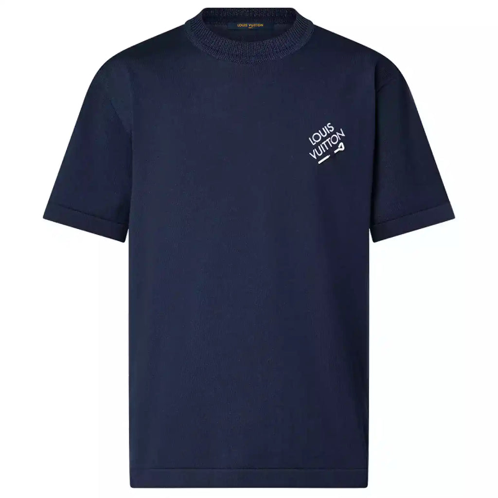 SIGNATURE SHORT-SLEEVED COTTON CREWNECK IN BLUE – LVTS113